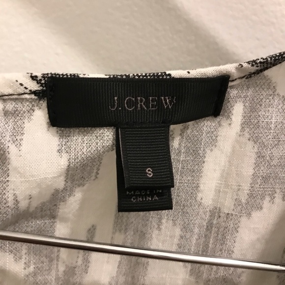 J. Crew Ikat Tie Waist Romper Small black white linen - Picture 9 of 11